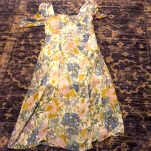 NWT Karlie Whimsical Meadows Maxi floral dress smocked back Large